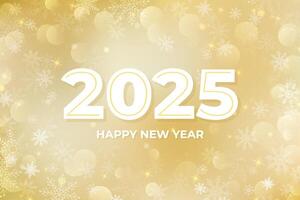 2025 New Year Gold Bokeh Luxury Background. Realistic Golden New Year background vector