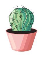 Whimsical cactus in a pot vector