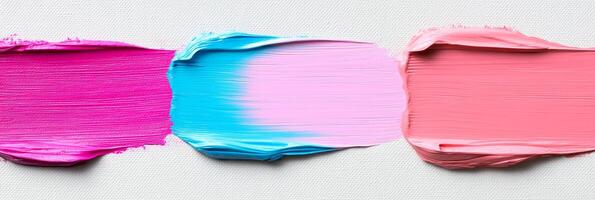 Artistic splashes of vibrant paint showcasing a rainbow of colors and dynamic textures on a canvas surface photo