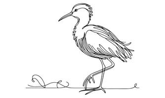 A drawing of a bird standing on a branch vector