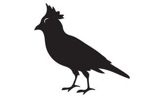 A black silhouette of a bird on a white background vector