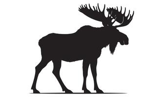 Moose silhouette on white background vector