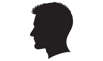 Silhouette of a man's head with a mohawk vector