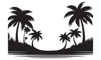 Palm trees on the beach vector