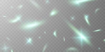 Light effect and zigzag ribbon falling from above on a beam of light, tinsel vector
