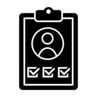 CV icon . Resume illustration sign. User data user data. vector