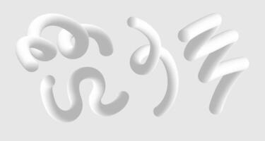 Abstract curve white gradient line. Gradient 3d swirl blend stroke. Elements design. Motion twisted liquid line shape vector