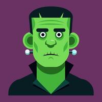 Frankenstein Monster Icon in Flat Style for Halloween vector