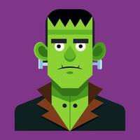 Frankenstein Monster Icon in Flat Style vector