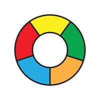 Circle logo design or Polar grid icon with different color vector