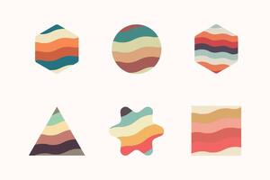 Vintage Geometric shapes square, circle, triangle, rectangle, hexagon, star symbol icon design vector