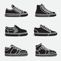 set of sneaker good for icons, symbol, silhouette design, etc vector