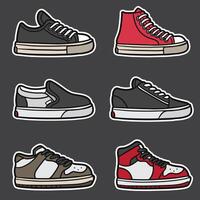 set of sneakers good for sticker, element design, badge, icons, etc vector