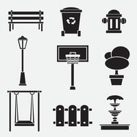 set of city park good for icons, element design, symbol, silhouette design, etc vector