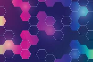 Abstract and modern futuristic surface hexagon backdrop. Circuit line technology digital on blue and pink background. Internet network connection, transfer data communication, cyber nano information. vector