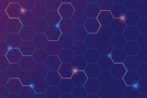 Dark hexagon abstract technology background. Modern Circuit line technology digital on a blue backdrop. Internet network connection, transfer data communication. cyber nano information. vector