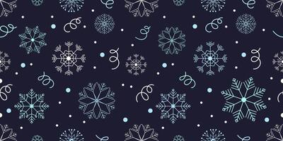 Snowflakes festive pattern.Winter seamless pattern background with snowflakes on blue background for wrapping paper, print, textile, wallpaper design. Christmas background . illustration vector