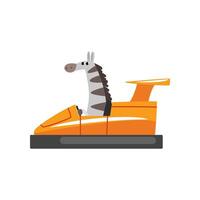 Zebra Riding Bumper Car, Funny Adorable Animal Character Using Vehicle Illustration vector