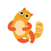 Cute Sad Cat, Funny Animal Pet Character Illustration vector