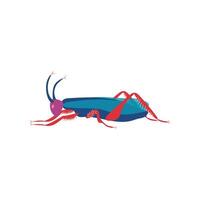 Cute Colorful Grasshopper Insect, Side View Illustration vector
