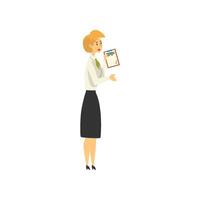 Female Manager Character Working at Bank, Public access to financial services Illustration vector