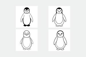 Cute Penguin Icon - Minimalist Cartoon Design for Playful Projects. vector