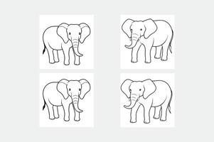 This elegant elephant line art icon, with a minimalist design, is ideal for logos. vector