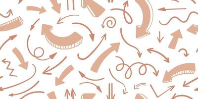 Hand drawn pink bold and thin arrows seamless pattern. Simple design for fabric, textile, wrapping paper, cover vector