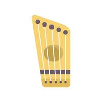 Yellow kantele finnish harp string instrument standing up vector