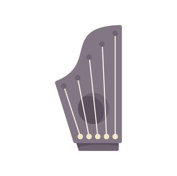 Grey zither with strings lying on white background vector