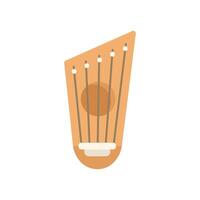 Traditional wooden gusli showing sound hole and strings vector