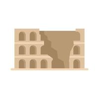 The colosseum building facade showing crumbling decaying ruin vector