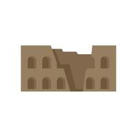 Ancient ruins of the colosseum building representing history and architecture vector