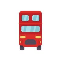 Red double decker bus driving front view london symbol vector