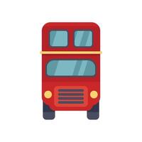 Red double decker bus front view public transportation icon vector