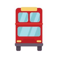 Red london double decker bus approaching front view vector