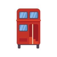 Red double decker bus rear view open doors showing stairs illustration vector