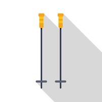 Nordic walking poles icon showing fitness and exercise vector