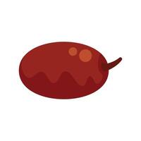 Ripe juicy date fruit lying isolated on white background vector