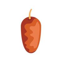 Single juicy date fruit showing its stone vector