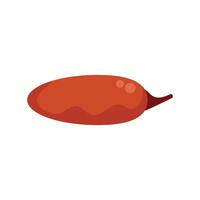 Red hot chili pepper lying horizontally isolated on white background vector