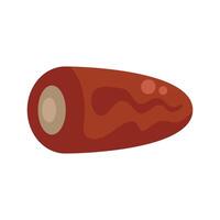 Single date fruit showing seed inside on white background vector