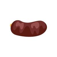 Grilled sausage lying horizontally isolated on white background vector