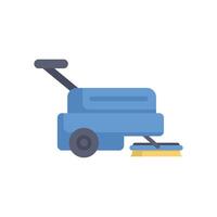 Professional cleaning machine with rotating brush for floor cleaning vector