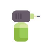 Green gas torch lighter for camping and soldering holding with one hand vector