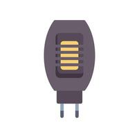 Electric mosquito killer repellent device plugged in with yellow light emitting grid vector