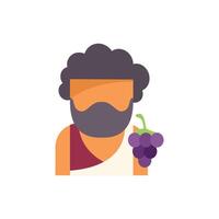 Greek winemaker holding a bunch of grapes on white background vector