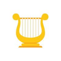 Golden lyre standing on white background vector