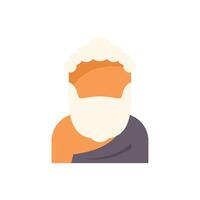 Ancient greek philosopher wearing tunic with white beard flat icon design vector