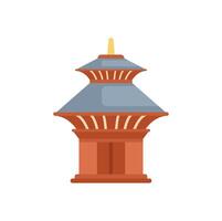 Traditional buddhist temple building showing nepalese architecture style vector